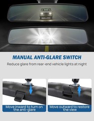 JOYTUTUS Rear View Mirror, Interior rearview mirror Kit, Anti-glare, Universal