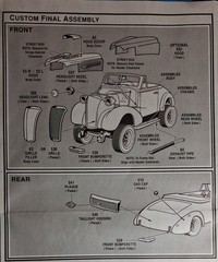 37 CHEVY CONVERTIBLE – HEADLIGHT SET – AMT T161 – MODEL CAR KIT PARTS LOT