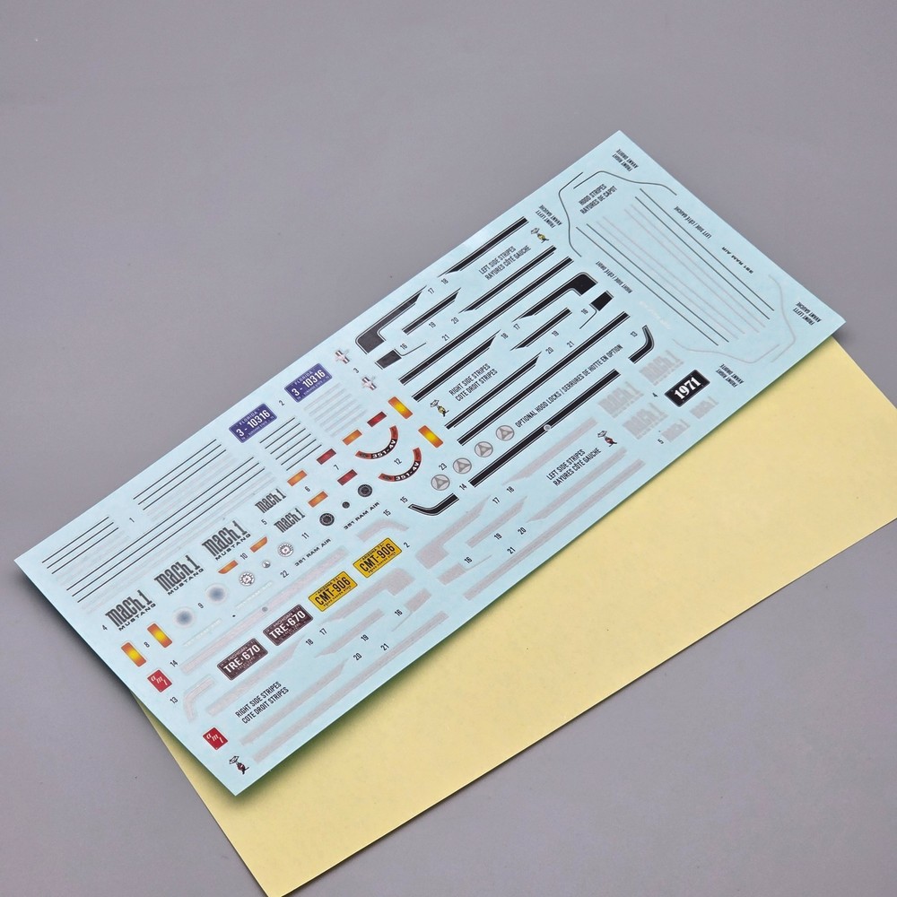 AMT 1/25 1971 71 Ford Mustang Mach 1 Parts Kitbash Decal Sheet 2