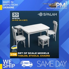 SPALAH 18735 1/35 Table with stools and chairs 5 pcs Set of scale models