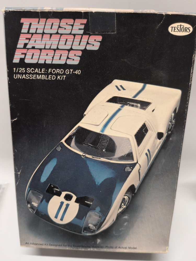 Testors 104 Famous Fords GT-40 1/25 Scale New Open Box