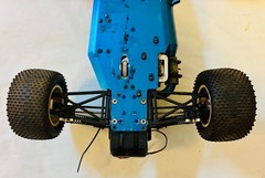 Collectible model racer O.S. car with O.S. Max model engine – unknown condition