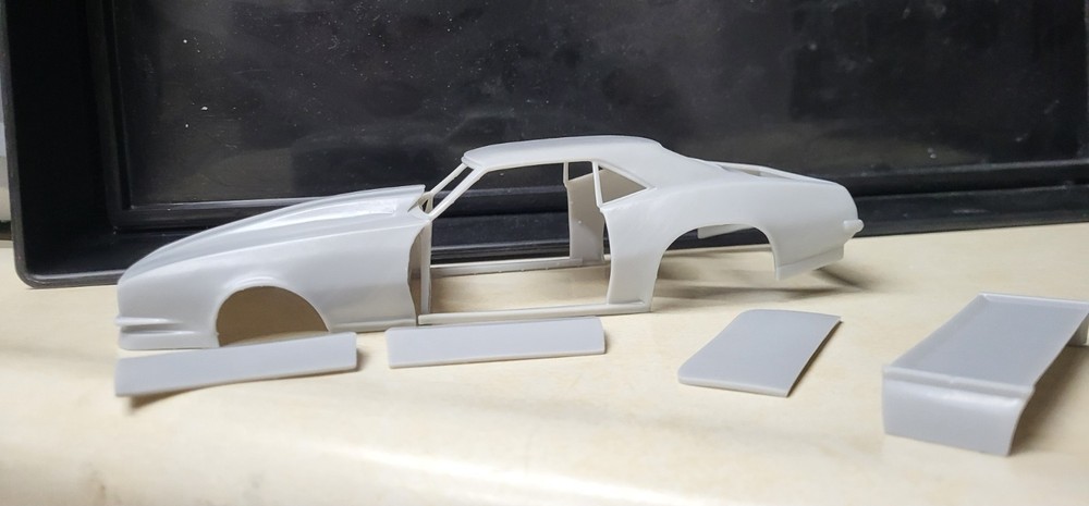 1/25 scale resin 3d printed Pro Mod 1967 Camaro drag body model separated parts