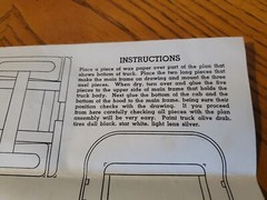 Vintage Austin-Craft Co US Army 1½ Ton Truck INSTRUCTION SHEET ONLY