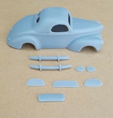 ABS-LIKE RESIN 3D PRINTED 1/43 1941 WILLYS COUPE BODY. GASSER DRAG