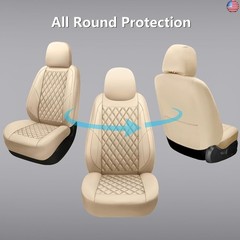 Premium Leather Car Seat Covers Front Pair,Universal Fit for