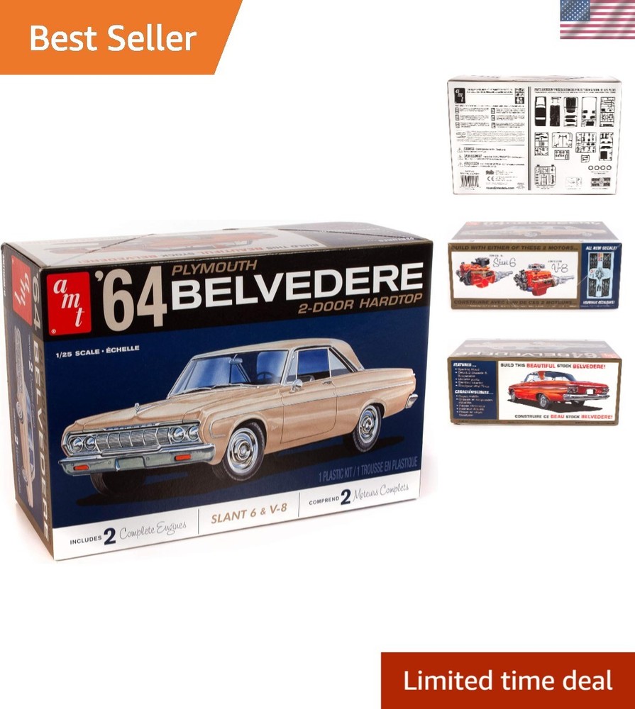 1964 Plymouth Belvedere w/Straight 6 Engine 2T, 1:25 1188M, White