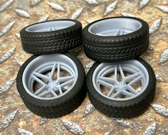 Resin 21/20 Inch “5 Star” Model car Wheels and Tires 1/24 1/25 scale