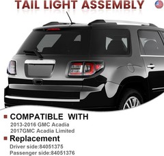LED Tail Lights Outer Assembly Compatible with 2013-2016 GMC Acadia 2017 Acadia