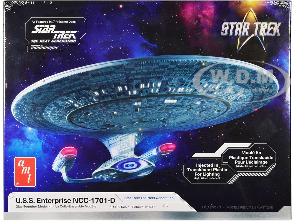 SKILL 2 MODEL KIT U.S.S. ENTERPRISE NCC-1701-D “STAR TREK” 1/1400 AMT AMT1429 M