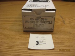 1993 Corvette Convert promo 1/25 scale, NEW IN BOX WITH ORIGINAL TISSUE & LABELS