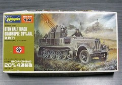 MILITARY TANK MODEL Hasegawa WWII German 8 Ton Half Track Quad 20mm NOS Kit