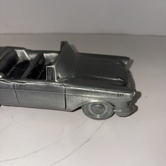 1957 Chevy Convertible Promo Metal Model Car Bank by Banthrico Autobank Silver