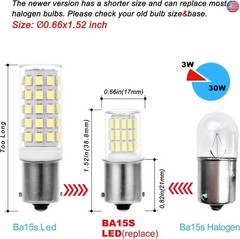 12 Volt BA15S Led Bulbs,1156 1141 6000k Daylight White,DC Bayonet Single