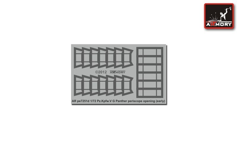 Pz.Kpfw.V Ausf.G Panther periscope openings (early) scale 1/72 Armory pe7251d