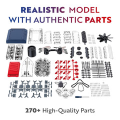 V8 Combustion Engine Model Kit That Runs – Build Your Own STEM Mini V8 Model Eng