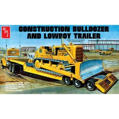 AMT 1218 1/25 Lowboy Trailer & Bulldozer Combo Model Kit