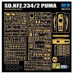 RYEFIELD MODEL RFM RM-5110 1/35 German Sd.kfz.234/2 With Engine Parts Model