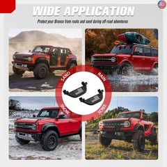 FieryRed Side Steps for Ford Bronco 2024 2023 2022 2021 2/4Door with OEM Rock