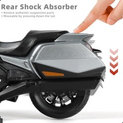 Goldwing Motorcycle Mini Model 1:12 – Alloy, Gray, for Gift