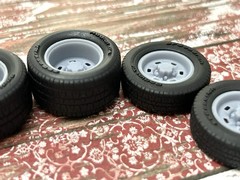 1/24 Scale: 15-inch “70’s Chevy Rally Six Slot” Resin Wheels W/ Wide Rear Tires