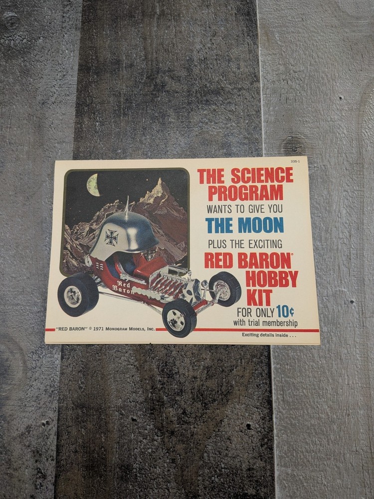 VINTAGE 1971 MONOGRAM RED BARON MODEL ADVERTISEMENT BROCHURE