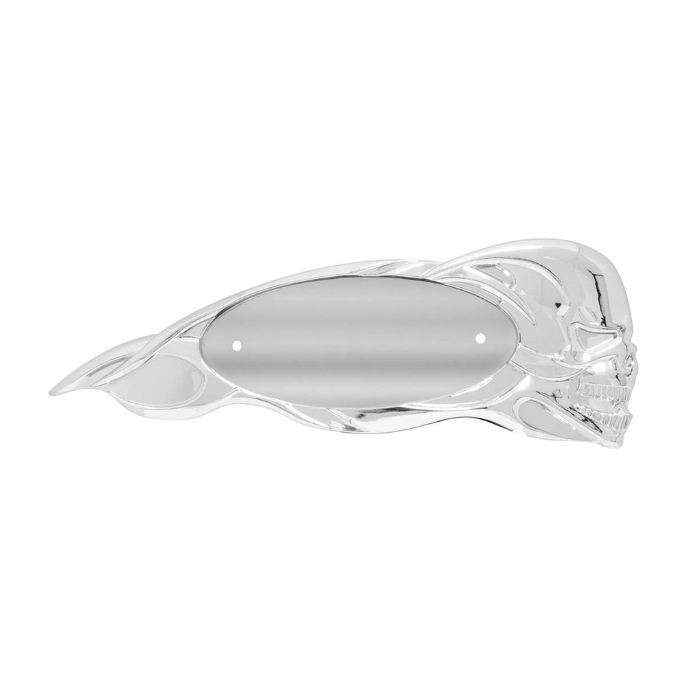 Gg Grand General 97044 Chrome Plastic Flamed Skull Emblem Accent L/H
