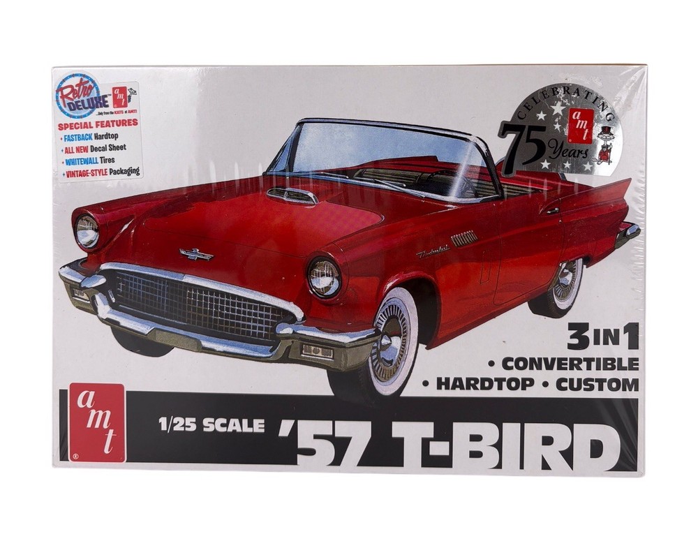 amt 3 In 1 Convertible Hard Top Custom 57 Thunderbird T-Bird 1/25 Model Kit 1397