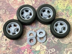 1/24 Scale: 17-inch “Cragar Street Pro” wheels W/ Wide Rear Tires . Resin