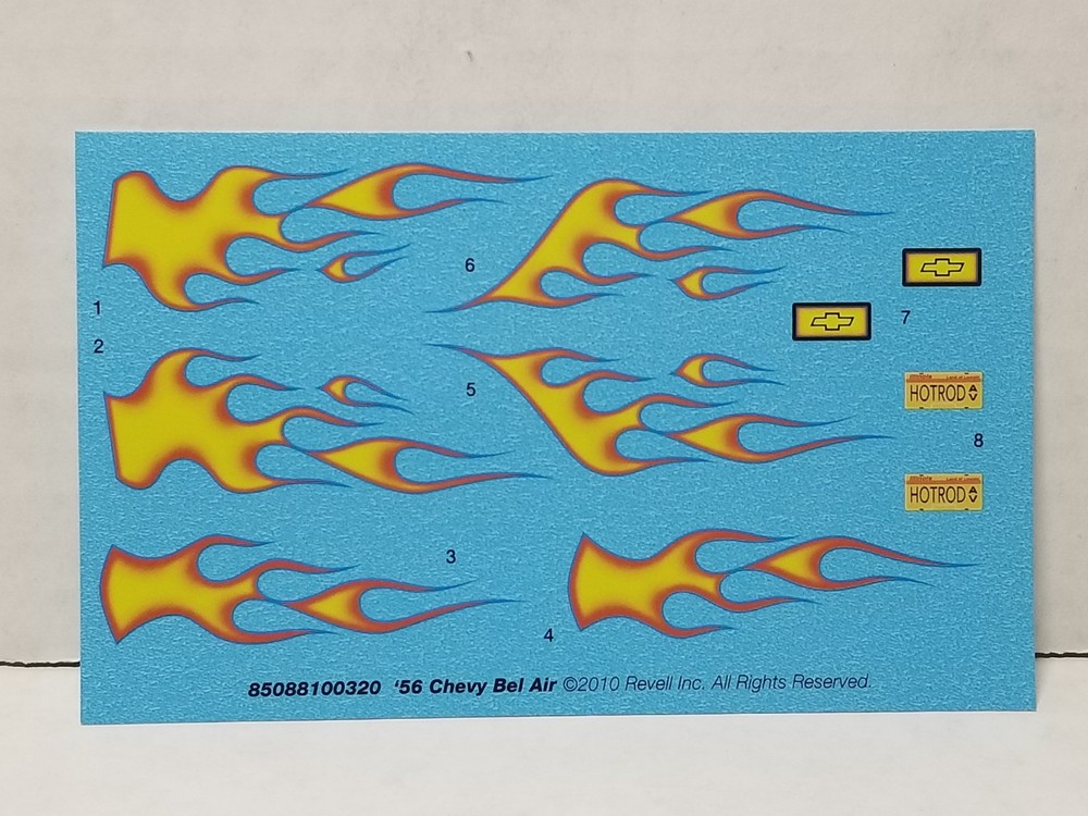 1956 Chevrolet DECAL SHEET for Monogram / Revell 1:24 Model Kit 56 Chevy DECALS