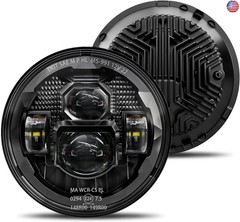 HWSTAR Pair New 1000% Bright Anti-glare 7 Inch Led Headlights Round Compatible