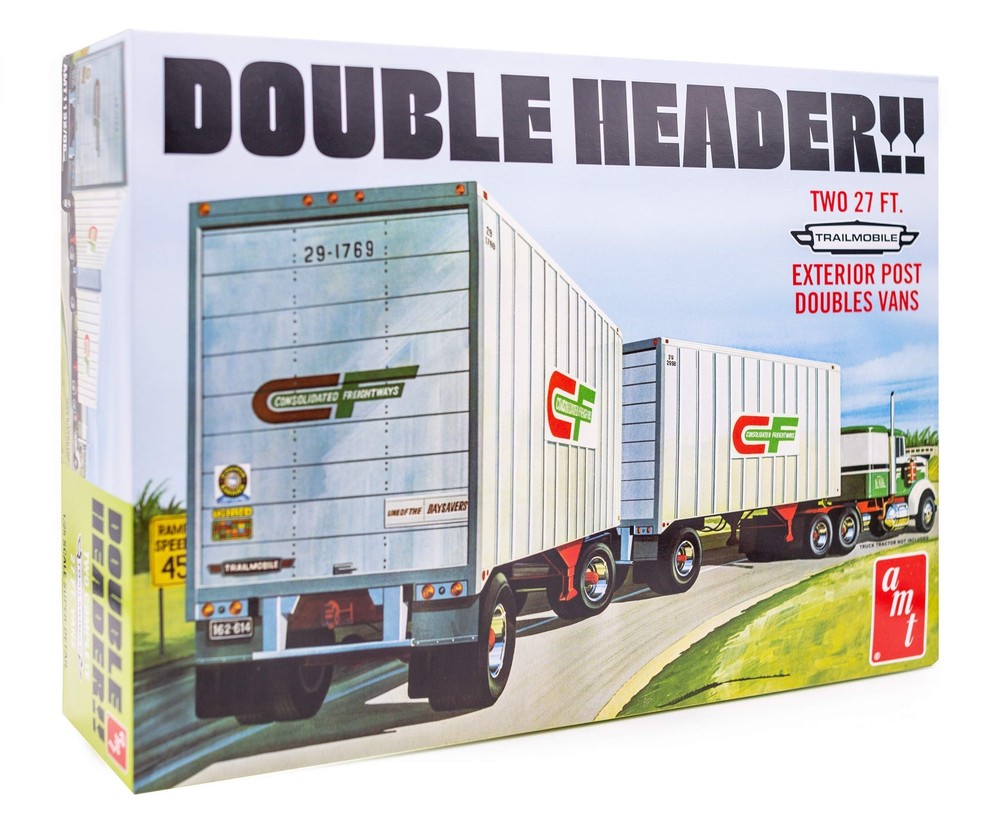 AMT “Double Header” Tandem Van Trailers – 1/25 Scale Model Trailer Kit