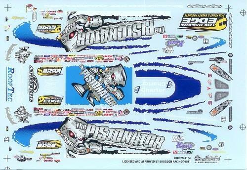 Slixx 7154 Pistonator GXP P/S Roger Bogdon 1/24 1/25 Drag decal