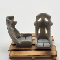 miniature racing bucket seats for 1/24 and 1/25 scale model cars 2pac