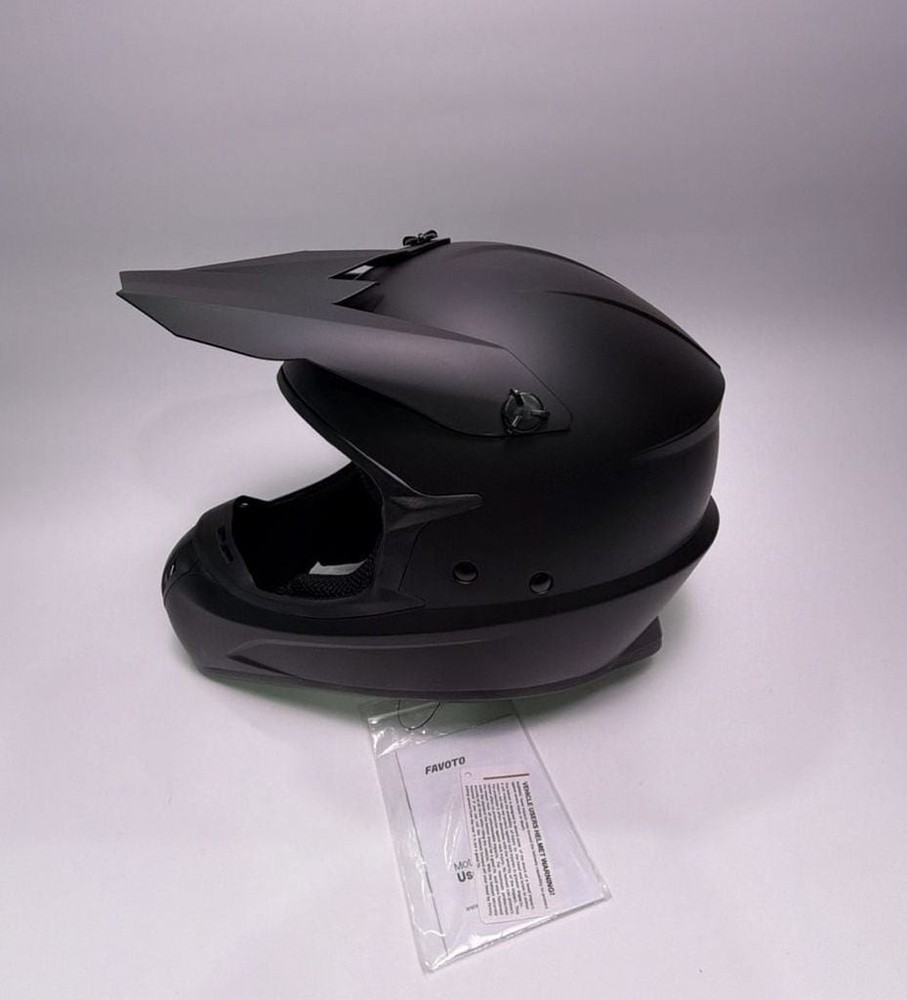 Favoto SC-09S Adult Off-Road Motocross Dirt Bike Helmet, Matte Black, XL