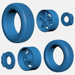 1/24 Resin 15 inch Magnum 500 Wheels, BFGoodrich Radial T/A Tires, and Brake Set