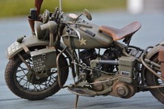 WWII Harley-Davidson WLA 750 Pro Built 1:9 Scale Italeri Motorcycle NICE!