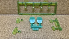 1965 Ford Galaxie GREEN HEADLIGHT LENSES & COVERS 1:25 AMT NEW Model PARTS