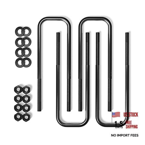 – Pack of 4 – Leaf Spring Axle Extended U-Bolts (12″ Length, 2.6″ Inside