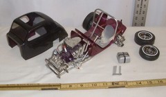 LINDBERG FIAT BIG SCALE GASSER DRAG HOT ROD CAR MOTORIZED MODEL KIT BUILT UP