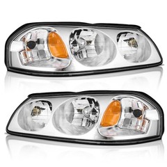 Headlights OE Replacement 1-Clear Lens I Chrome Housing I Amber Reflector
