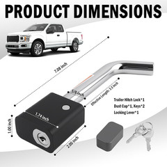 Trailer Hitch Locks Pin with 5/8″ Dia Locking Lever,Heavy Duty Locking Hitch Pin