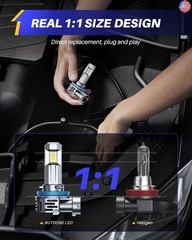 AUTOONE H11 9005 LED Bulb Direct Fit 1:1 Mini Size, 70000LM H8/H9 HB3 Combo Fog