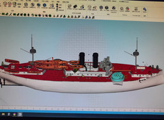 1 /350 United States　USS Maine, ACR-1 Armoured Cruiser　 Unpainted