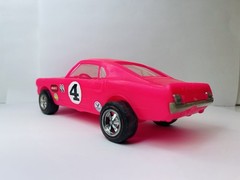 VINTAGE 70s Ford Mustang Processed Plastics Mach 1 Pink Dealership Model A23