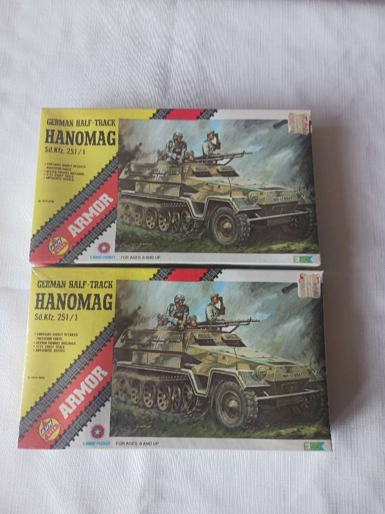 German Half-Track Hanomag Sd.Kfz. 251/1 Sealed Model Kit 1974 Armor ANH Kits (2)