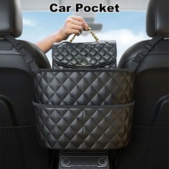 Car Seat Back Hanging Net Bag Holder & Organizer with Mesh Storage Pockets