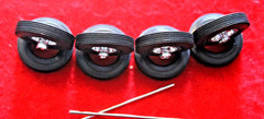 TIRES(4) BEAUTIFUL(5-STAR) WIDE W/WALL FIRE../STONE & 4 KRAGER STYLE MAG WHEELS