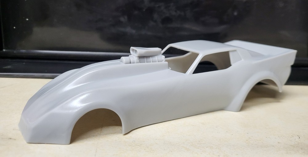1/24 scale resin 3d printed Chevy Corvette funny car drag body model slot car