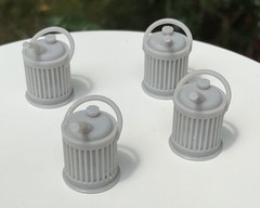 1/24 Scale Vintage Metal Style Fuel Cans Set of 4 Gas Utility Jugs Diorama Parts